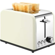 Toaster 2 Slice, Retro Small Toaster with Bagel, Cancel, Defrost Function, Extra Wide Slot Compact Stainless Steel Toasters for Bread Waffles, Dark Black