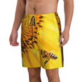 thumbnail image 2 of Bixox Men's Honey Bee Pollinating Sunflower printing Casual Classic Fit Short Summer Beach Shorts, 2 of 6
