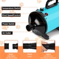 thumbnail image 3 of Hidpriva 2800W Dog Hair Dryer Quick Dry Noise Reduction Pet Hair Dryer Home Use Professional Stepless Adjustable Speed Spring Hose 4 Nozzles Dog Blow Dryer for Grooming with Heater, Blue, 3 of 6