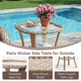 thumbnail image 5 of Unnifurnzi Patio Wicker Side Table-Outdoor PE Rattan End Table with Tempered Glass Top and 2-Tier Storage Shelf Square Side Table for Deck Porch Balcony Garden-Yellow, 5 of 7