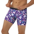 thumbnail image 3 of Picia mushroom rainbow Skull cartoon Pattern Men's Athletic Long Leg Briefs , Performance Stretch Underwear，Moisture-Wicking, 3 of 7