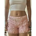 thumbnail image 3 of Yunliwuli Women Summer Floral Lace Shorts Casual Ruffled Elastic Waist Short Pants for Beach Nightclub Streetwear, 3 of 5