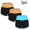 thumbnail image 2 of Jalioing 3 Pack Yoga Sport Shorts for Women Color Block Summer Casual Athletic Shorts High Waist Gym Workout Shorts, 2 of 7