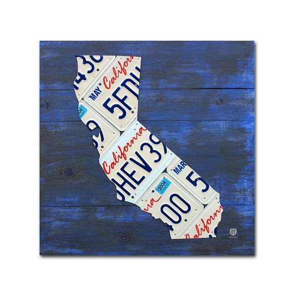 Trademark Fine Art 'California License Plate Map' Canvas Art by Design Turnpike
