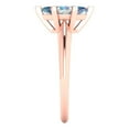 thumbnail image 3 of 1 ctw Solitaire Anniversary Ring for Women | Marquise Cut Blue Moissanite | Hyperallergenic Solid 14K Rose Gold, 3 of 5