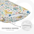 thumbnail image 3 of Lsque Cartoon Animals Pattern Pillow Case – Soft & Cozy Throw Pillow Cover, Hypoallergenic Cushion Case for Sleeping Women with Envelope Closure-16"x24", 3 of 6