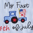 thumbnail image 4 of YWIYIUD Baby My First 4th of July Romper Letter Embroidered Sleeveless Jumpsuit Casual Infant Overalls for Boys Girls InfantClothes Cute Toddler Girl Clothes Gift Set Blue 3-6 Months, 4 of 6