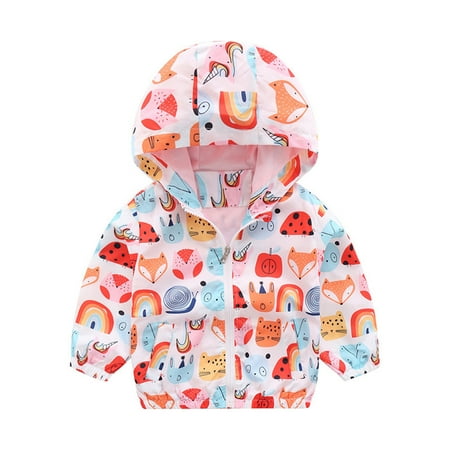 

DNDKILG Infant Baby Boy Girl s Zip Up Pockets Jackets Toddler Child Long Sleeve Hooded Fall Winter Coat Cartoon Print Outerwear Watermelon Red