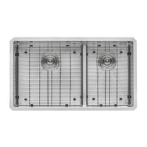 Ruvati 36-inch Low-Divide Undermount Double Bowl 16 Gauge Kitchen Sink