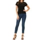 thumbnail image 2 of INSPIRAR CHIC Blusa Casual de Encaje Floral Transparente de Manga Corta para Mujeres S Marrón del Día de San Valentín, 2 of 7