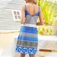 thumbnail image 5 of Gibobby Vestido casual de verano para mujer Vestido veraniego bohemio para mujer, vestido informal de verano, cuello redondo, sin mangas, vestido sin mangas, v(Azul,M), 5 of 5