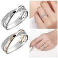 thumbnail image 2 of tredstone Women Ring Double Circle Rhinestone Ring Simple Style Girl Hand Jewelry Weight-losing Jewelry, Double-Color, Size 5, 2 of 7