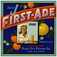 thumbnail image 2 of Anonymous 15x15 Gold Ornate Wood Frame and Double Matted Museum Art Print Titled - Blue J First-Ade Brand Citrus Label (1930-1950), 2 of 4