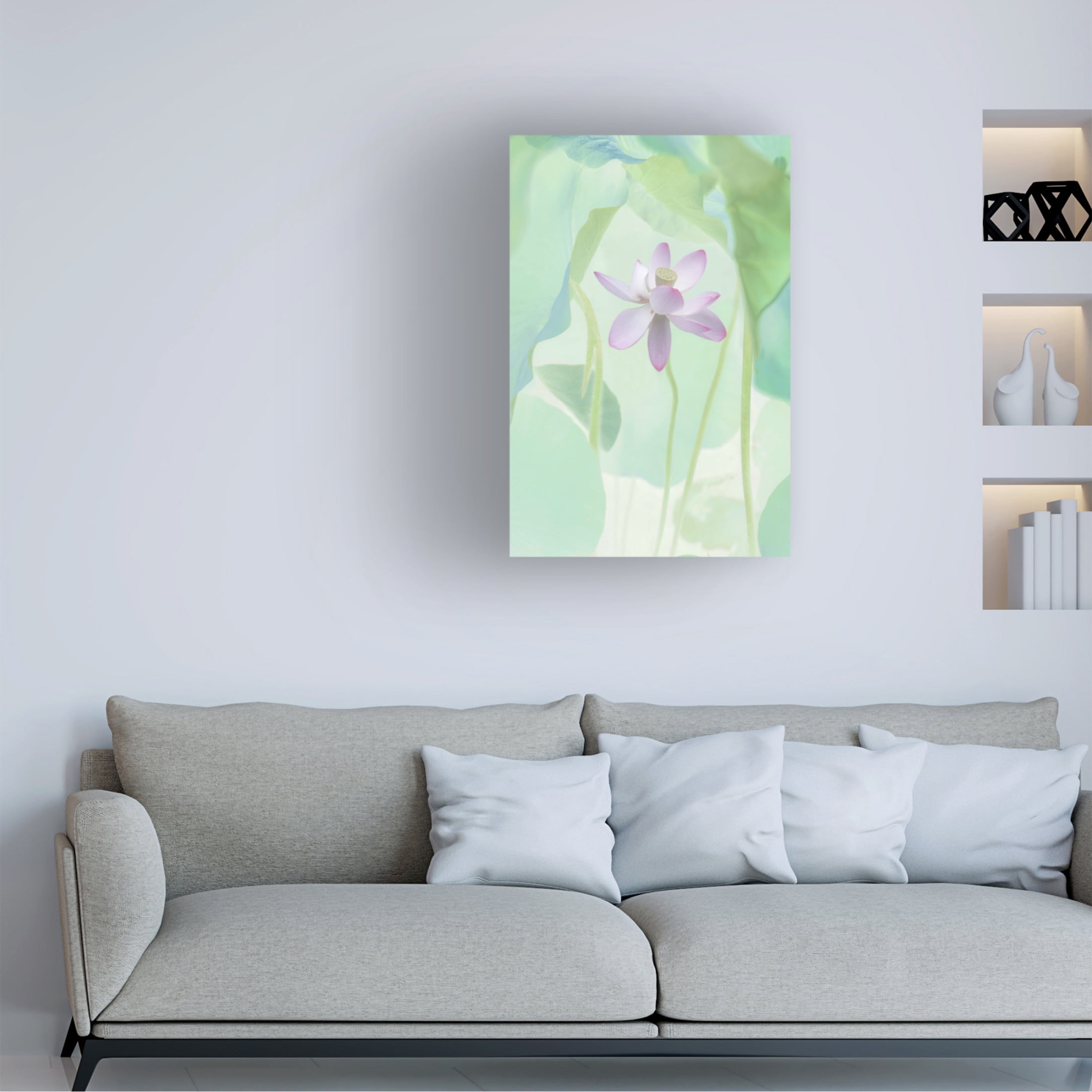Canvas Wall Art - Binbin L. 'Lotus Flower' Wall Art for Living Room, Bedroom, or Office Décor by Trademark Fine Art - 16 x 24 Inches