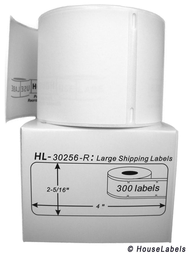 6 Rolls; 300 Labels per Roll of DYMO-Compatible 30256-R REMOVABLE Large Shipping Labels (2-5/16