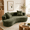Green Cozy Floor Couch, variant on Sofa-in-a-Box 79.5" Green Boucle Couch, 3-Seater Boneless Floor Sofa with Foam Spring Cushion Support, 2 Pillows, No Assembly for Bedroom & Loft