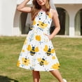 thumbnail image 5 of FAHXNVB Cami Midi Dresses for Girls Casual Crewneck Spaghetti Straps A Line Tiered Flowy Sundress Summer Fashion Cozy Graphic Print Beach Vacation Dresses 2-12 Years, 5 of 7