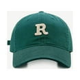 thumbnail image 3 of Prolriy Baseball Cap Hats for Men Women Spring/Summer Big Headed Soft Top R Letter Solid Duck Tongue Hat Baseball Hat Trucker Hat Green, 3 of 3