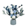 thumbnail image 2 of Naxoaeo Fake Flowers with Vase, Silk Roses and dandelions Artificial Flowers in Vase, Faux Flower Arrangement with Vase Suitable for Home office Decoration, Dining Table Centerpiece, 2 of 6