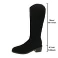 thumbnail image 6 of Juebong Knee High Boots Women Elastic Boots Chunky Low Heel Closed Toe Knitted Fall Long Tall Boots for Women Black,42, 6 of 8