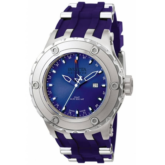 Invicta Men's 1397 Reserve Specialty Subaqua Blue Dial GMT Blue Rubber Strap Dive Watch