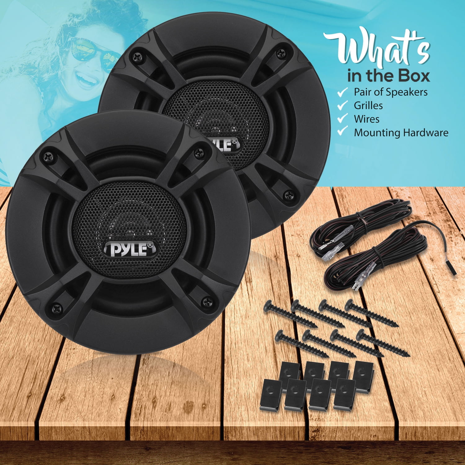 Pyle 4インチ x 6インチ 3ウェイサウンドスピーカーシステム - プロミッドレンジトライアクシャル大音量オーディオ ペア240ワット 4オーム Pyle PL613BK - Three-Way Sound Speaker System - One Pair 6.5\u0027\u0027 Three-Way  Triaxial Loud Audio, 300 Watts w⁄ 4 Ohm Impedance and 3⁄4\u0027\u0027 Piezo Tweeter  for