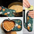 thumbnail image 5 of Yayeee Oven Mitts and Pot Holder Set of 4 Heat Resistant Kitchen Gloves Baking Hot Pad, Floral Orange Pattern, 5 of 5