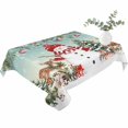 thumbnail image 2 of Turquoise Christmas Table Cloth Waterproof Tablecloths, Snowman Xmas Tree Elk Poinsettia Tablecloth Dining Table Cover for Kitchen Party Tabletop Outdoor, Rectangle Tablecloth 52x70 Inch, 2 of 9