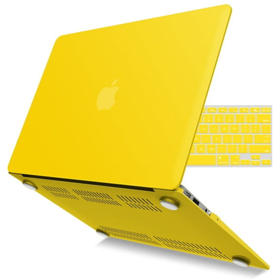 IBENZER Old Version (2010-2017 Release) MacBook Air 13 Inch Case (Models: A1466 / A1369), Plastic Hard Shell Case with Keyboard Cover for Apple Mac Air 13, Yellow, W-A13-YW+1