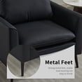 thumbnail image 4 of LUCKHAO Faux Leather Accent Chair Set of 2, Upholstered Armchairs with Cushioned Seat, Modern Lounge Chairs for Living Room or Office, 4 of 9