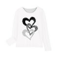 thumbnail image 4 of The Children's Place Baby Girls' and Toddler Girls Long Sleeve Prints Shirts Cute Crewnecks Dressy Casual Blouses Clothes White 3 Years, 4 of 5