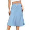 thumbnail image 1 of Falda con cremallera de color sólido de moda casual para mujer Falda de viaje temperamental con ombligo de encaje sexy Wmkox8yi  FGJ1796, 1 of 9