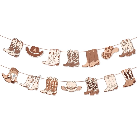 Western Cowboy Themed Hanging Banner - Vintage Rustic Design for Country Parties & Western Events Decor
