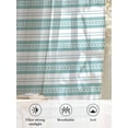 thumbnail image 6 of Sheer Curtains 45 Inch Length 2 Panels Set for Kitchen, Boho Turquoise Stripe Semi Sheer Curtains for Windows, Abstract Geometric White Minimalist Voile Window Treatments Rod Pocket Curtain, 6 of 7