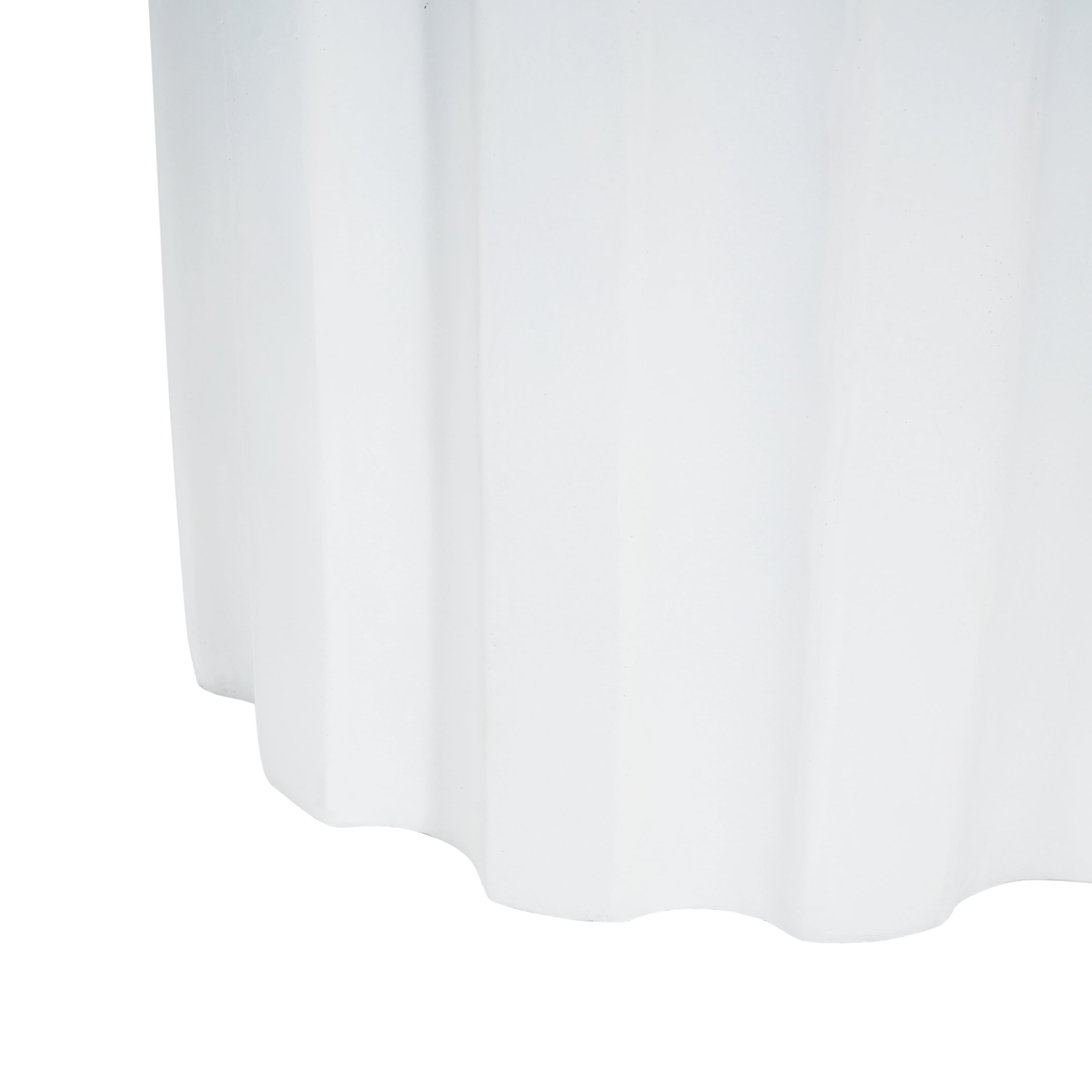 Outdoor White Cylindrical Concrete Side Table for Patio Balcony, White