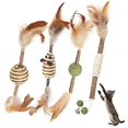 thumbnail image 1 of YOITEA Silvervine Stick Toy Cute: 4PCS Funny Portable Fake Feather Cat Chew Toy Kitten Catnip Toy Training Animal Anxiety Relief Funny, 1 of 4