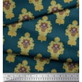 thumbnail image 3 of Soimoi Blue Cotton Duck Fabric Floral Damask Print Fabric by the Yard 42 Inch Wide, 3 of 3