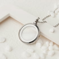 Anavia Memory Glass Locket Necklace, Memorial Necklace for Ashes, Glass Urn Locket,Memorial Jewelry for Hair or Dried Flower Locket