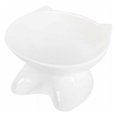 thumbnail image 1 of Cuenco de cerámica blanca para gatos con soporte elevado, para gatos y perros pequeños, 1 of 5