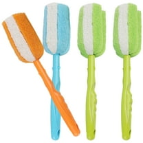 HONMEET 4-Pack Handle Round Cleaning Brushes Assorted Colors for Laundry Room and Household Use