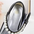 thumbnail image 4 of Gyujnb Girls Closed Toe Pearl Bow Mary Jane Shoes, Low Heel Dress Footwear for Formal and Daily Wear (Little Girls, Big Girls),4.5-5 Years, 4 of 8