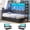 Black&Twin Size, variant on Corner Bed Frame Twin Size with 4 Drawers, Charging Station and LED Lights, Twin Metal Platform Beds with Bookcase Shelf, 10 Storage Pockets, L-Shaped Daybed for Teen, Black