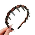 thumbnail image 1 of Pisexur Belleza Maquillaje Diadema vintage con cuentas onduladas de terciopelo y perlas artificiales de cráneo altopara mujeres y hombres, 1 of 2