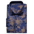 thumbnail image 5 of Camisas de seda para hombre Jacquard Paisley Floral Camisa de solapa de manga larga Blusa Prendas de abrigo Oficina de boda Transpirable de alta calidad, 5 of 5