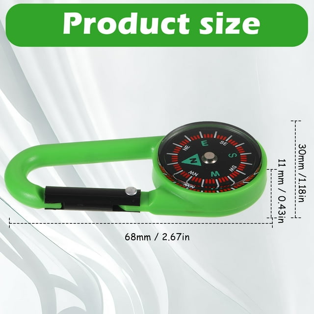 Becaristey 5piece Easy-to-Carry Pocket Compass For Outdoor Adventures Reliable And Accurate Navigation Portable Green+5pcs