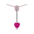 thumbnail image 3 of Star K� 6mm Simulated Pink Tourmaline Heart Arrow Bar Pendant Necklace, 3 of 9