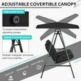 thumbnail image 3 of AECOJOY 2 Persons Outdoor Patio Canopy Steel Porch Swing Chair with Cover, Black, 3 of 9