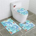 thumbnail image 1 of Juego de alfombras de baño ABPHQTO Dos delfines en el mar 3 piezas, 1 of 2