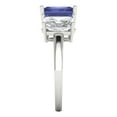 thumbnail image 3 of 4ct emerald cut blue tanzanite 14k white gold 3 stone Bridal Wedding Engagement Promise Anniversary Ring for Women size 8.25, 3 of 7