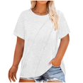 thumbnail image 2 of BVOFAR Hauts Grande Taille pour Femmes T-Shirts à Manches Courtes Col Rond Ample Décontracté Été Couleur Unie Blouses Fluides 2025, 2 of 6